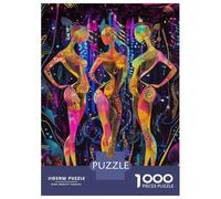 Puzzle Da 1000 Pezzi Per Adolescenti Neon Radiance - The Three Muses in A Futuristic Glow Puzzle Per Adolescenti Gioco Rompicapo Regali Per Donne Attività Divertenti A Casa 38x26cm/1000pcs