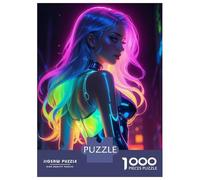 Puzzle Da 1000 Pezzi Per Adolescenti Neon Rainbow Woman Puzzle Per Adulti Gioco Pratico Sfida Difficile Regali Per Amici E Familiari 38x26cm/1000pcs