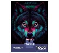 Puzzle Da 1000 Pezzi Per Adolescenti Neon Wolf Portrait Poster, Picture, Metal Print, Paint by BRE Puzzle Per Adulti Giocattoli Antistress Migliorano La Memoria Regali Di Compleanno E Unici 52x38cm/10