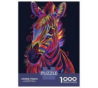 Puzzle Da 1000 Pezzi Per Adolescenti Neon Zebra Portrait Puzzle Per Adulti Gioco Rompicapo Regalo Di Compleanno Aiuta Ad Allenare Il Cervello 70x50cm/1000pcs