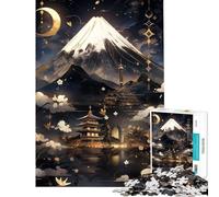 Puzzle da 1000 pezzi per adolescenti nero e oro al chiaro di luna sfida per la mente e l'intelligenza giocattolo avvincente gioco rilassante per divertimento in famiglia opera d'arte regalo (38x26cm)