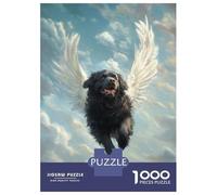 Puzzle Da 1000 Pezzi Per Adolescenti Newfoundland Angel Gentle Giant Pet Tribute Dog with Angel Wings Puzzle Per Adulti Fai Da Te Giocattoli Sfida Difficile Regali Per Amici E Familiari 70x50cm/1000