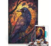 Puzzle da 1000 pezzi per adolescenti, Nido del corvo con vetrata, gioco rilassante, difficile e stimolante, regalo di compleanno, regalo, 38x52cm
