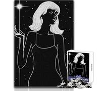 Puzzle da 1000 pezzi per adolescenti Night Girl in Stars Gioco di sfida unico Taglio di precisione Giocattolo educativo Dimensioni 38x52cm