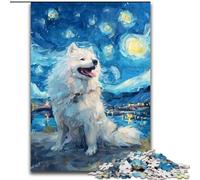 Puzzle da 1000 pezzi per adolescenti Night Sky Husky, antistress con pezzi completamente interconnessi di forma casuale per ragazzi dai 14 anni in su (dimensioni 50x75cm)