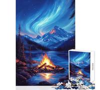 Puzzle da 1000 pezzi per adolescenti Nightfire Under The Northern Lights giocattolo decorazione da parete opera d'arte regalo giochi rilassanti con pezzi completamente interconnessi di forma casuale