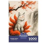 Puzzle Da 1000 Pezzi Per Adolescenti Nine-tailed Fox by Waterfall Puzzle Per Adulti Gioco Pratico Migliora La Memoria Regali Di Compleanno E Unici 52x38cm/1000pcs
