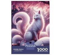 Puzzle Da 1000 Pezzi Per Adolescenti Ninetail White Kitsune Puzzle Per Adolescenti Gioco Pratico Decorazione Murale Difficile Da Completare 38x26cm/1000pcs