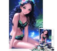 Puzzle da 1000 pezzi per adolescenti ninfa della foresta bikini floreale giocattoli antistress regali di Babbo Natale segreto gioco impossibile aiuta l'esercizio del cervello dimensioni 38x52cm