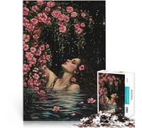 Puzzle da 1000 pezzi per adolescenti Ninfa nelle rose Difficile da completare ma divertente e umoristico Regalo di compleanno, regali, arte murale 38x26cm