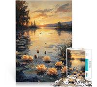 Puzzle da 1000 pezzi per adolescenti Ninfee al tramonto ispirate agli impressionisti Regali di giochi impegnativi Regalo divertente 38x26cm