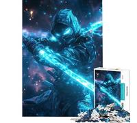 Puzzle da 1000 pezzi per adolescenti ninja cyberpunk con spada luminosa divertente attività da fare a casa sfida impegnativa gioco educativo per ragazzi dai 14 anni in su (38x52cm)