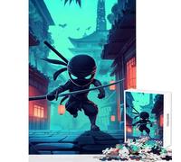 Puzzle da 1000 pezzi per adolescenti Ninja in città giapponese Giocattolo Decorazione da parete Regali di compleanno Giochi rilassanti Allena il tuo cervello e le tue mani Dimensioni 50x75cm