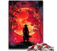 Puzzle da 1000 pezzi per adolescenti Ninja sotto la luna di sangue per età 14+ Quiz Game Attività divertenti a casa, regalo di compleanno, regali da viaggio 26x38cm