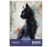 Puzzle Da 1000 Pezzi Per Adolescenti Noir Feline Elegance Puzzle Per Adolescenti Giocattoli Antistress Regalo Di Compleanno, Natale 70x50cm/1000pcs