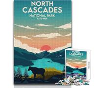 Puzzle da 1000 pezzi per adolescenti, North Cascades National PA, giocattolo, gioco intellettuale ma divertente e umoristico, opera d'arte, dimensioni regalo 38x26cm