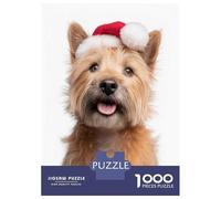 Puzzle Da 1000 Pezzi Per Adolescenti Norwich Terrier Dog with Santa Hat Portrait Puzzle Per Adolescenti Gioco Rompicapo Regali Per Donne Attività Divertenti A Casa 52x38cm/1000pcs