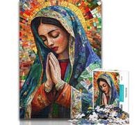 Puzzle da 1000 pezzi per adolescenti, Nostra Signora di Guadalupe in preghiera, 1000 pezzi per adulti e adolescenti, lista dei desideri con Babbo Natale per età 14 anni, 26x38cm