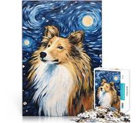 Puzzle da 1000 pezzi per adolescenti Notte del pastore delle Shetland Giocattoli fai da te è ideale come regalo per tutta la famiglia 52x38cm
