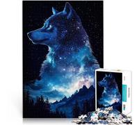 Puzzle da 1000 pezzi per adolescenti Notte della galassia del lupo Analisi e logica Decorazione murale Regali unici per compleanno e Natale 75x50cm