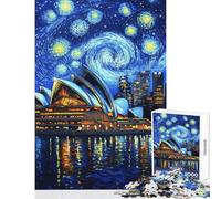 Puzzle da 1000 pezzi per adolescenti Notte stellata all'opera puzzle per adulti giocattolo decorativo da parete difficile ideale come regalo per tutta la famiglia (dimensioni 50x75cm)