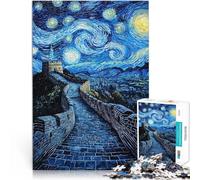 Puzzle da 1000 pezzi per adolescenti Notte stellata della Grande Muraglia Antistress Sfida difficile offerte come regali per tutta la famiglia 38x26cm