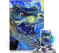 Puzzle da 1000 pezzi per adolescenti Notte stellata T Rex Giochi educativi Decorazione della casa Regalo di compleanno, regali, arte murale 38x26cm