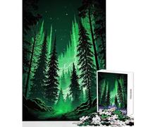 Puzzle da 1000 pezzi per adolescenti Notti nella foresta verde Giocattoli fai da te Regali per donne Uomini Gioco pratico Migliora l'amore tra coppie Dimensioni 38x26cm