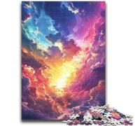 Puzzle da 1000 pezzi per adolescenti Nuvole colorate Vacanza ammazza tempo con pezzi completamente interconnessi di forma casuale 38x26cm