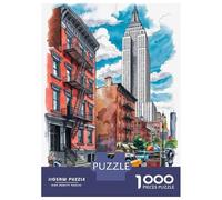 Puzzle Da 1000 Pezzi Per Adolescenti NYC Street Scene with Empire State Building Puzzle Fai Da Te Giocattoli Regalo Di Compleanno Regali Di Natale Regalo Di Compleanno 70x50cm/1000pcs