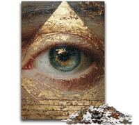 Puzzle da 1000 pezzi per adolescenti, Occhio della piramide egizia, Puzzle per adulti, Sfida difficile antistress, Regali di Babbo Natale segreto (50x75cm)