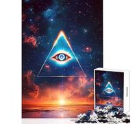 Puzzle da 1000 pezzi per adolescenti Occhio onniveggente nello spazio Decorazione per la casa Giocattoli Regalo divertente Gioco pratico Ogni pezzo è unico - Dimensioni 38x26cm