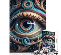Puzzle da 1000 pezzi per adolescenti Occhio surreale e stelle Decorazione per la casa Giocattoli Regali per donne Uomini Gioco educativo Migliorare l'amore tra coppie Dimensioni 38x26cm