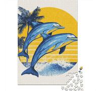 Puzzle Da 1000 Pezzi Per Adolescenti Ocean Life Dolphins Art Print Adolescenti Puzzle Giochi Rilassanti Difficili Regali Difficili Per Amici E Familiari 52x38cm/1000pcs