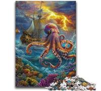 Puzzle da 1000 pezzi per adolescenti Ocean Octopus Family Fun Attività divertenti a casa, regalo di compleanno, regali di viaggio, per ragazzi dai 14 anni in su 38x26cm