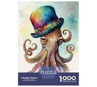 Puzzle Da 1000 Pezzi Per Adolescenti Octopus in Watercolor Puzzle Per Adulti Giochi Divertenti Regali Per Donne Regali Unici Di Compleanno E Natale 70x50cm/1000pcs