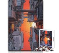 Puzzle da 1000 pezzi per adolescenti "Odissea nello spazio Dentro la città" Gioco stimolante, giocattoli, decorazione da parete, regalo per compleanni, dimensioni 50x75cm