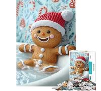 Puzzle da 1000 pezzi per adolescenti omino di pan di zenzero ideale per il bagnetto Natale gioco per sfida per l'intelligenza giocattolo coinvolgente opera d'arte regalo attività per