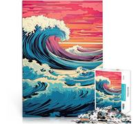 Puzzle da 1000 pezzi per adolescenti Onde dell'oceano Pop Art Gioco intellettuale giocattolo Migliorare l'amore tra le coppie 38x26cm