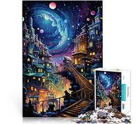Puzzle da 1000 pezzi per adolescenti Opera d'arte psichedelica della città Sollievo dallo stress Migliorare l'amore tra le coppie 52x38cm