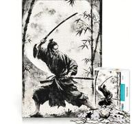 Puzzle da 1000 pezzi per adolescenti opera d'arte Samurai Sumi E giocattolo decorativo da parete regalo di compleanno per rafforzare l'amore tra le coppie 50x75cm