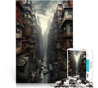 Puzzle da 1000 pezzi per adolescenti Opera d'arte sullo skyline della città Assemblaggio del modello Giocattoli per la decorazione della casa 70x100cm