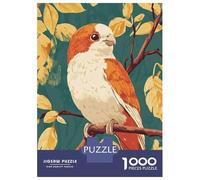 Puzzle Da 1000 Pezzi Per Adolescenti Orange And White Bird on Branch Puzzle Per Adulti Giocattolo Decorazione Da Parete Vacanza A Casa Passatempo Riduzione Dello Stress Regali 38x26cm/1000pcs