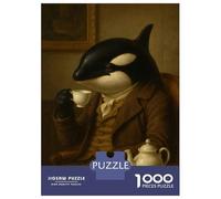 Puzzle Da 1000 Pezzi Per Adolescenti Orca Gentleman Drinking Tea Puzzle Per Adulti Giochi Per Famiglie Un'opera D'arte Regali Antistress 52x38cm/1000pcs