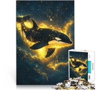Puzzle da 1000 pezzi per adolescenti Orca nello spazio Difficile da completare ma divertente e umoristico Regalo di compleanno, regali 38x26cm