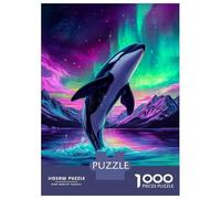 Puzzle Da 1000 Pezzi Per Adolescenti Orca Under Aurora Borealis Puzzle Per Adulti Giocattoli Antistress Sfida Difficile Impegnativo Da Completare 38x26cm/1000pcs