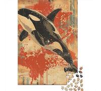 Puzzle Da 1000 Pezzi Per Adolescenti Orca Whale Art Print Puzzle Antistress Giocattoli Regalo Per Donne È Ideale Come Regalo 38x26cm/1000pcs