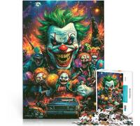 Puzzle da 1000 pezzi per adolescenti Orda di clown malvagi Vacanza a casa: uccidere il tempo Gioco educativo per compleanno e Natale 52x38cm