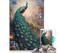 Puzzle da 1000 pezzi per adolescenti "Orgoglioso pavone e serraglio" giochi per famiglie divertimento in famiglia collezione d'artista belle arti 38x26cm