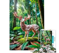 Puzzle da 1000 pezzi per adolescenti origami con cervo nella foresta Aiuta ad allenare la mente a sviluppare capacità di analisi e logica Gioco educativo per ragazzi dai 14 anni in su (38x26cm)